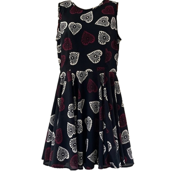 MAISON Jules A-line Chiffon Dress with Abstract Hearts - Picture 1 of 9